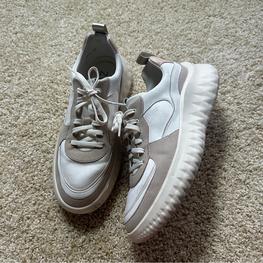 Cole Haan ZERØGRAND FlowerFoam Platform Sneakers‎ Women's 11B Beige Taupe